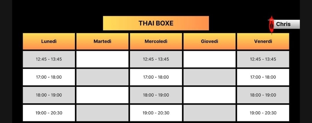 Orari Thai Boxe