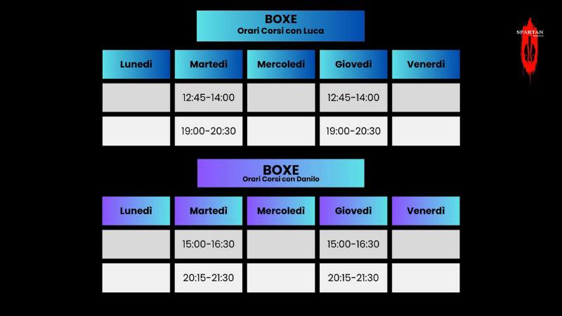 Orari Boxe