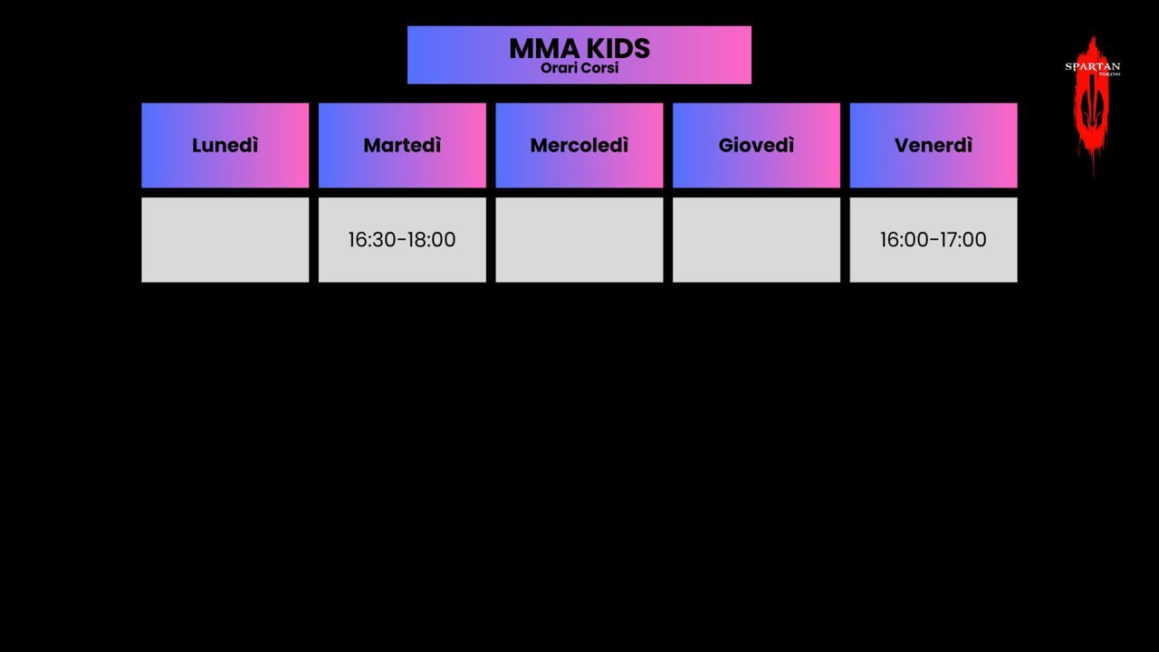 Orari MMA Kids